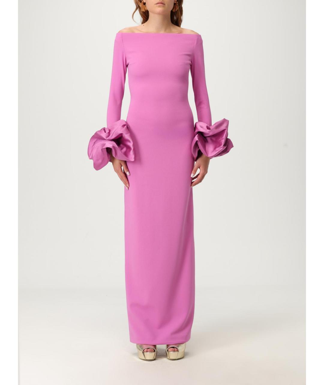 SOLACE LONDON Фуксия полиэстеровое вечернее платье, фото 5