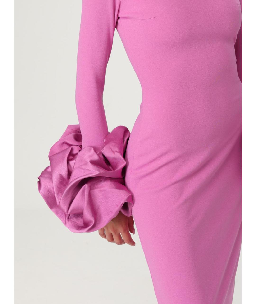 SOLACE LONDON Фуксия полиэстеровое вечернее платье, фото 4