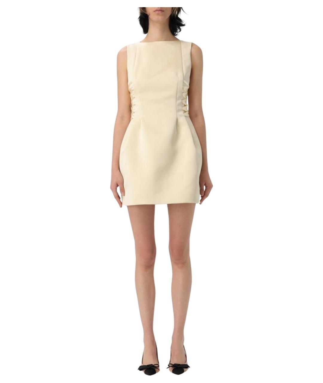 ELISABETTA FRANCHI Желтое полиэстеровое коктейльное платье, фото 1