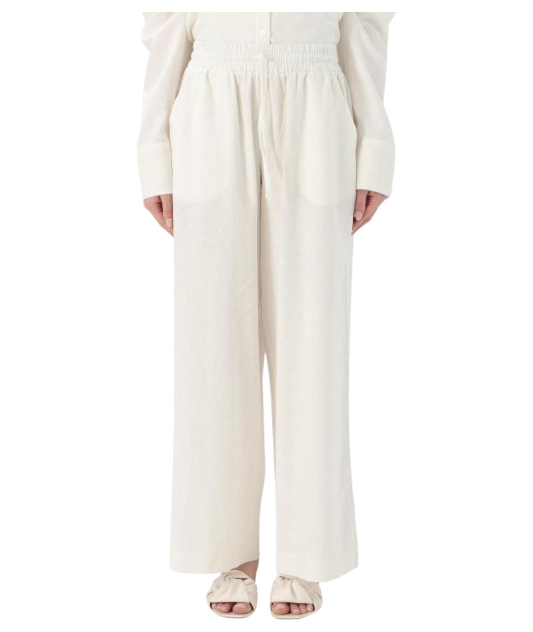 EMPORIO ARMANI Бежевые вискозные прямые брюки, фото 1