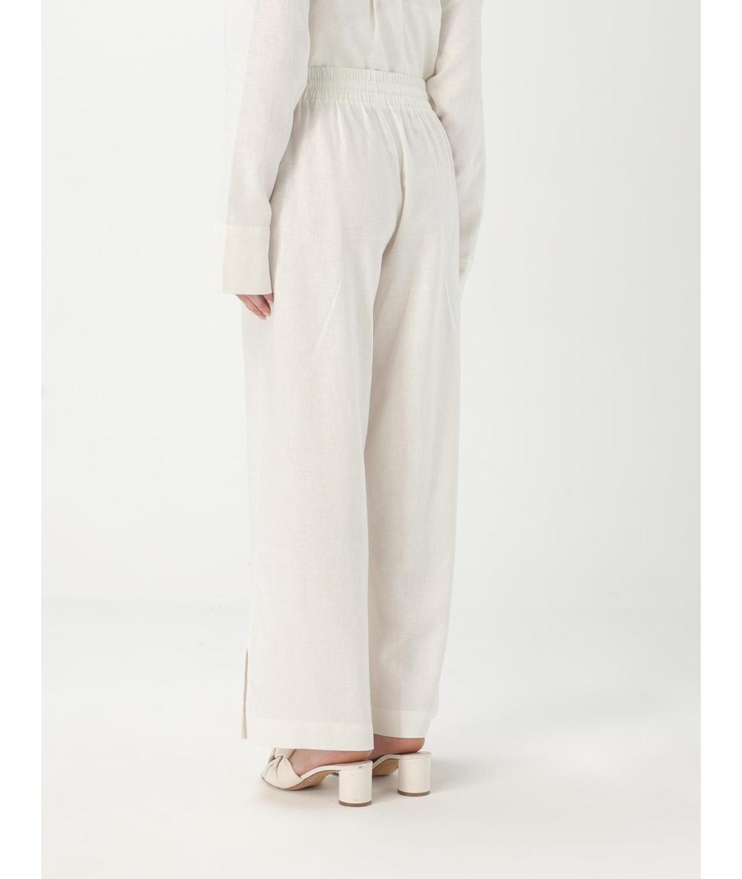 EMPORIO ARMANI Бежевые вискозные прямые брюки, фото 3