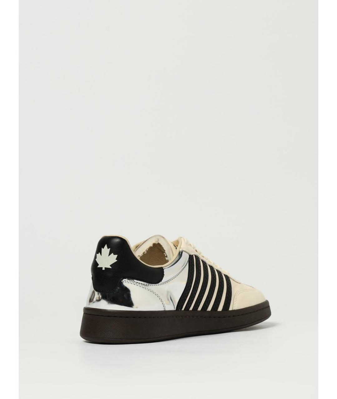 DSQUARED2 Белые кожаные низкие кроссовки / кеды, фото 3