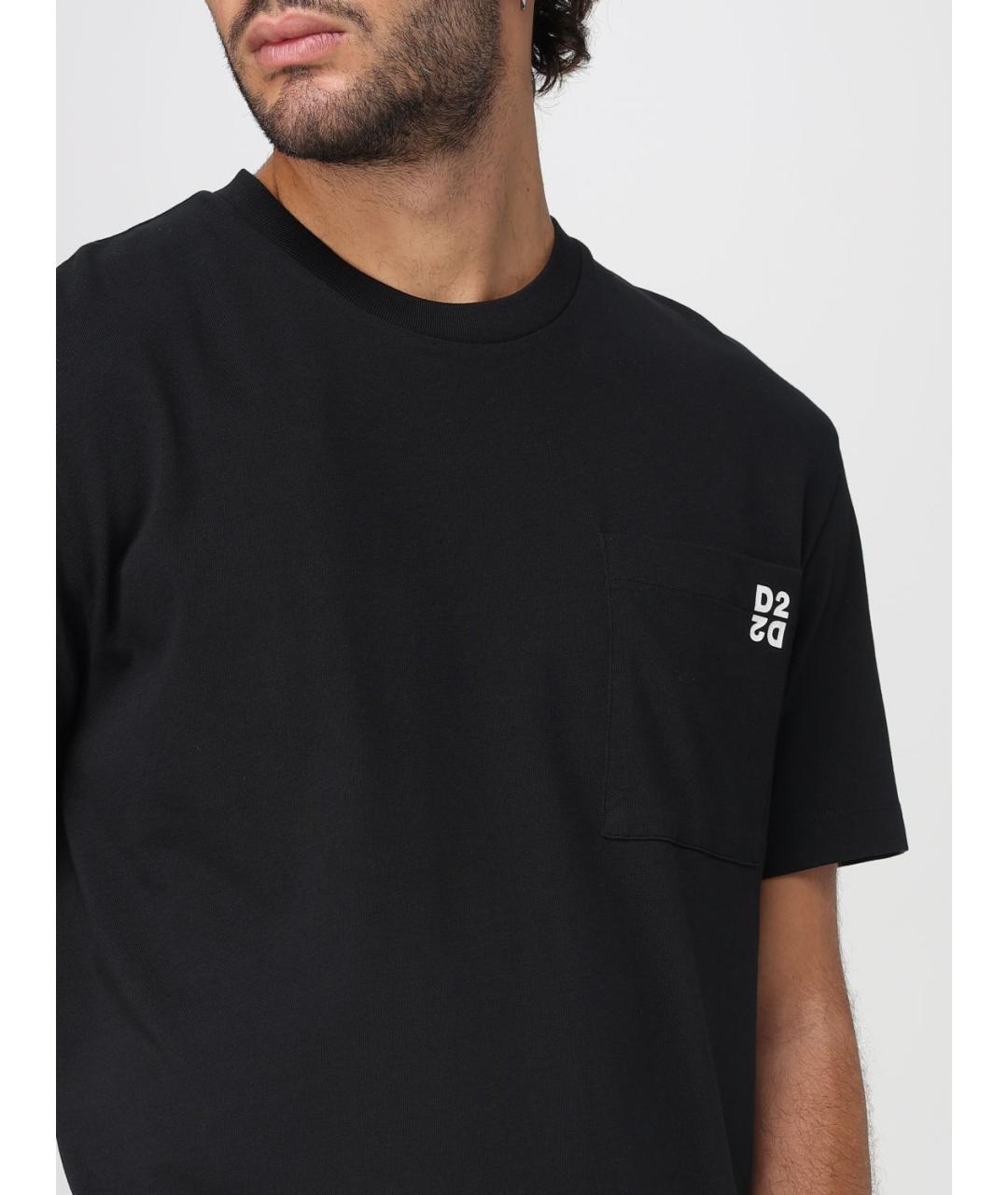 DSQUARED2 Черная хлопковая футболка, фото 4