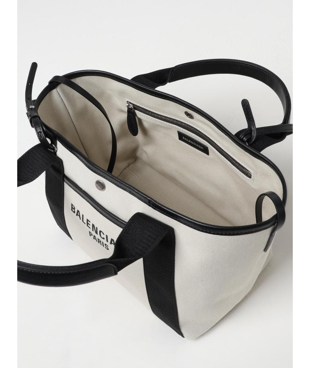 BALENCIAGA Бежевая тканевая сумка тоут, фото 5