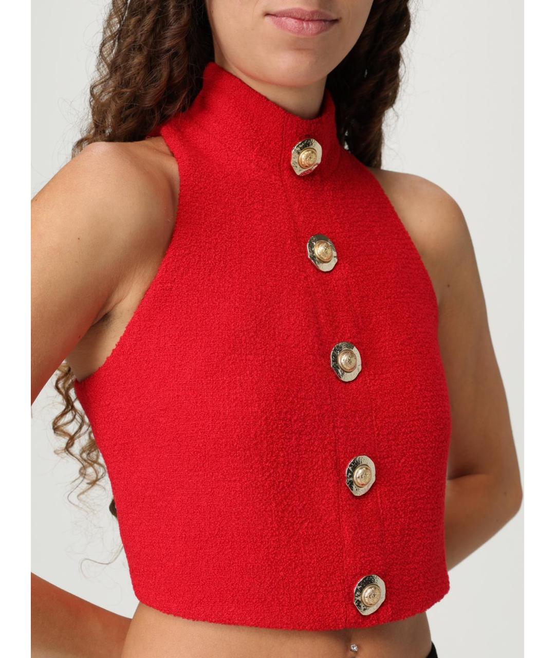 BALMAIN Красная шерстяная майка, фото 4