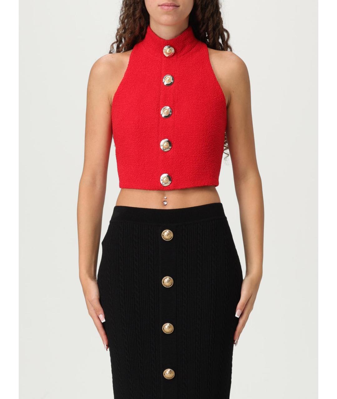 BALMAIN Красная шерстяная майка, фото 5