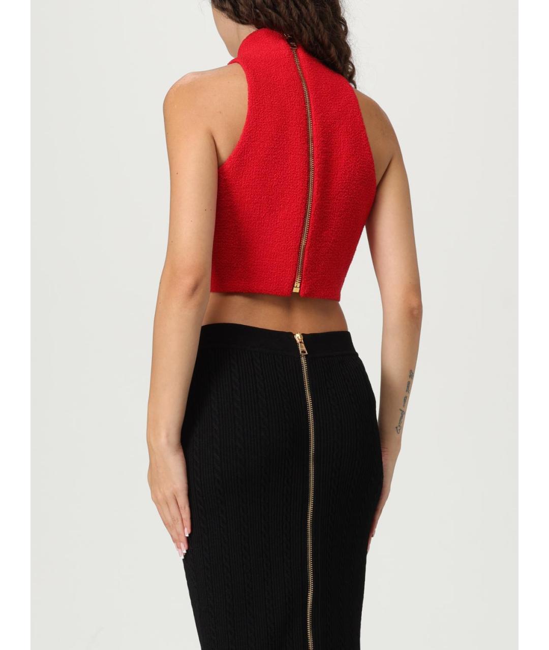 BALMAIN Красная шерстяная майка, фото 2