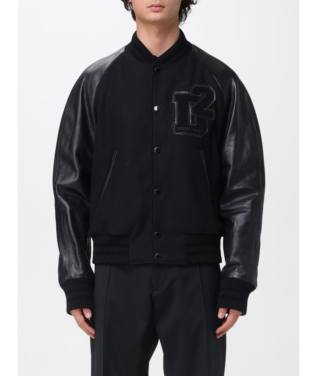 DSQUARED2 Черная шерстяная куртка, фото 5