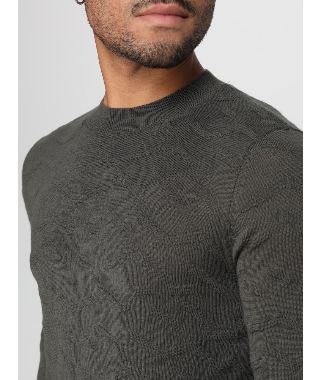 ARMANI EXCHANGE Зеленый шерстяной джемпер / свитер, фото 3