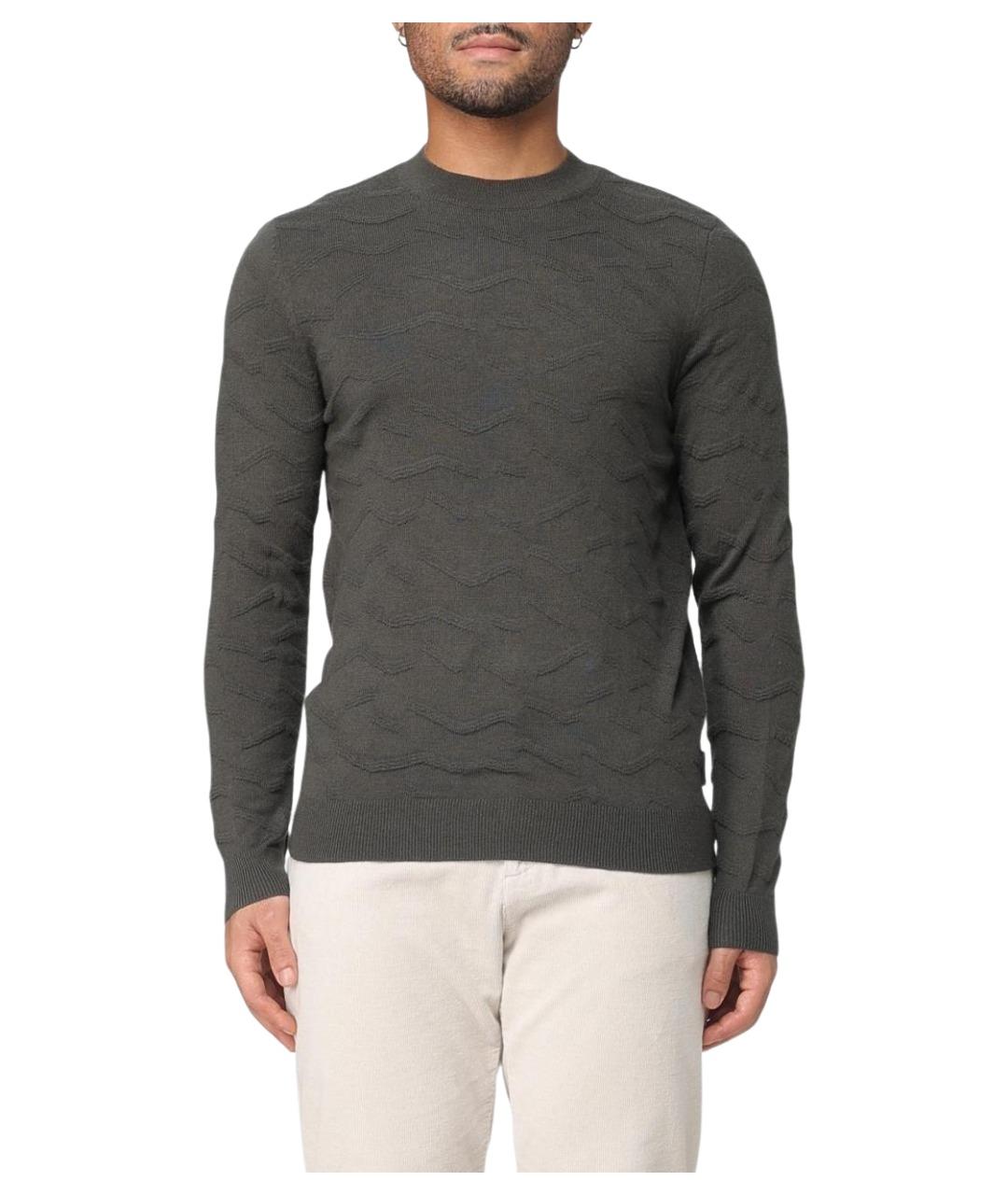 ARMANI EXCHANGE Зеленый шерстяной джемпер / свитер, фото 1