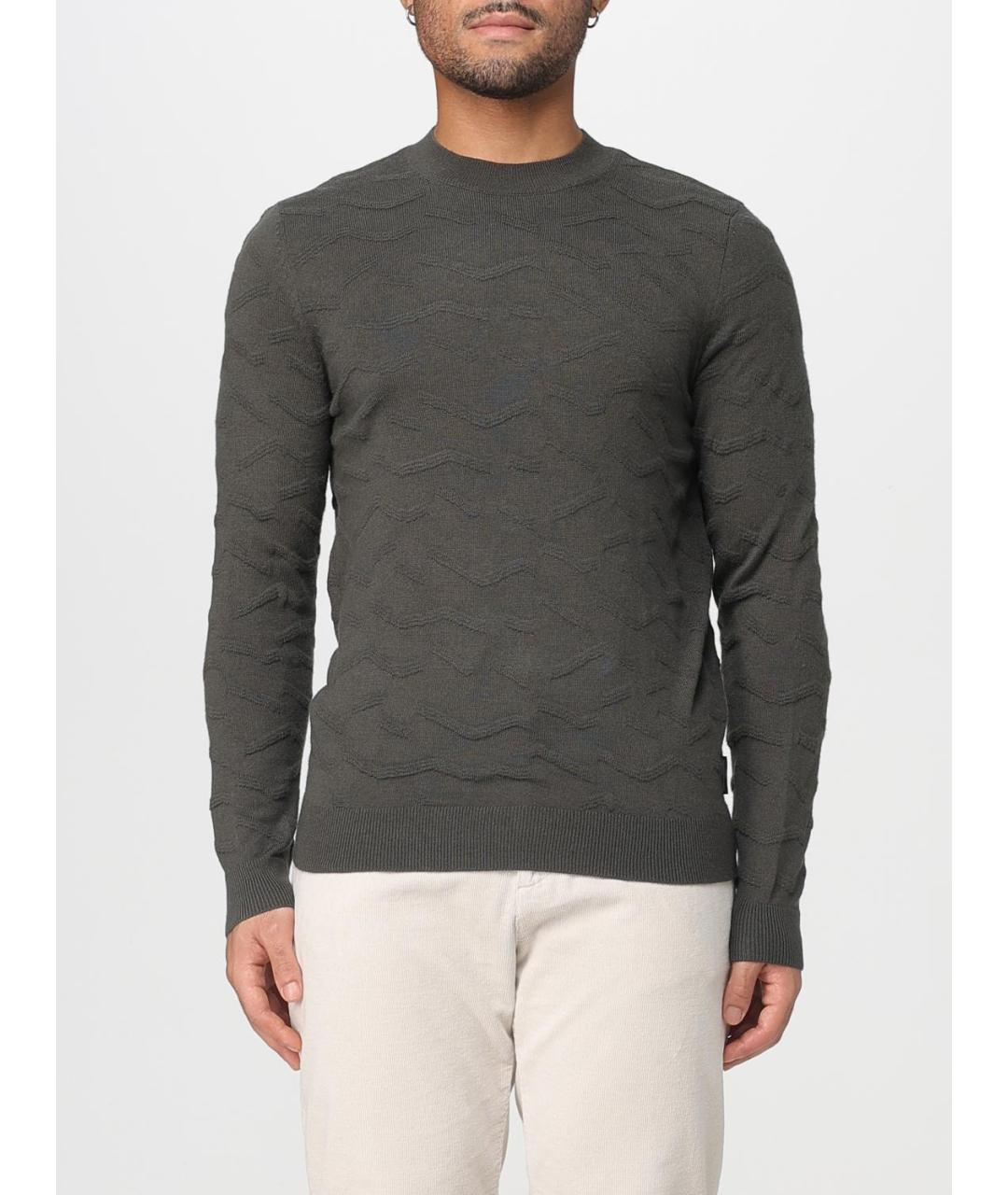 ARMANI EXCHANGE Зеленый шерстяной джемпер / свитер, фото 4