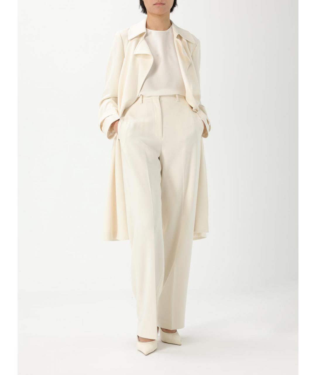 THEORY Бежевые ацетатные прямые брюки, фото 2