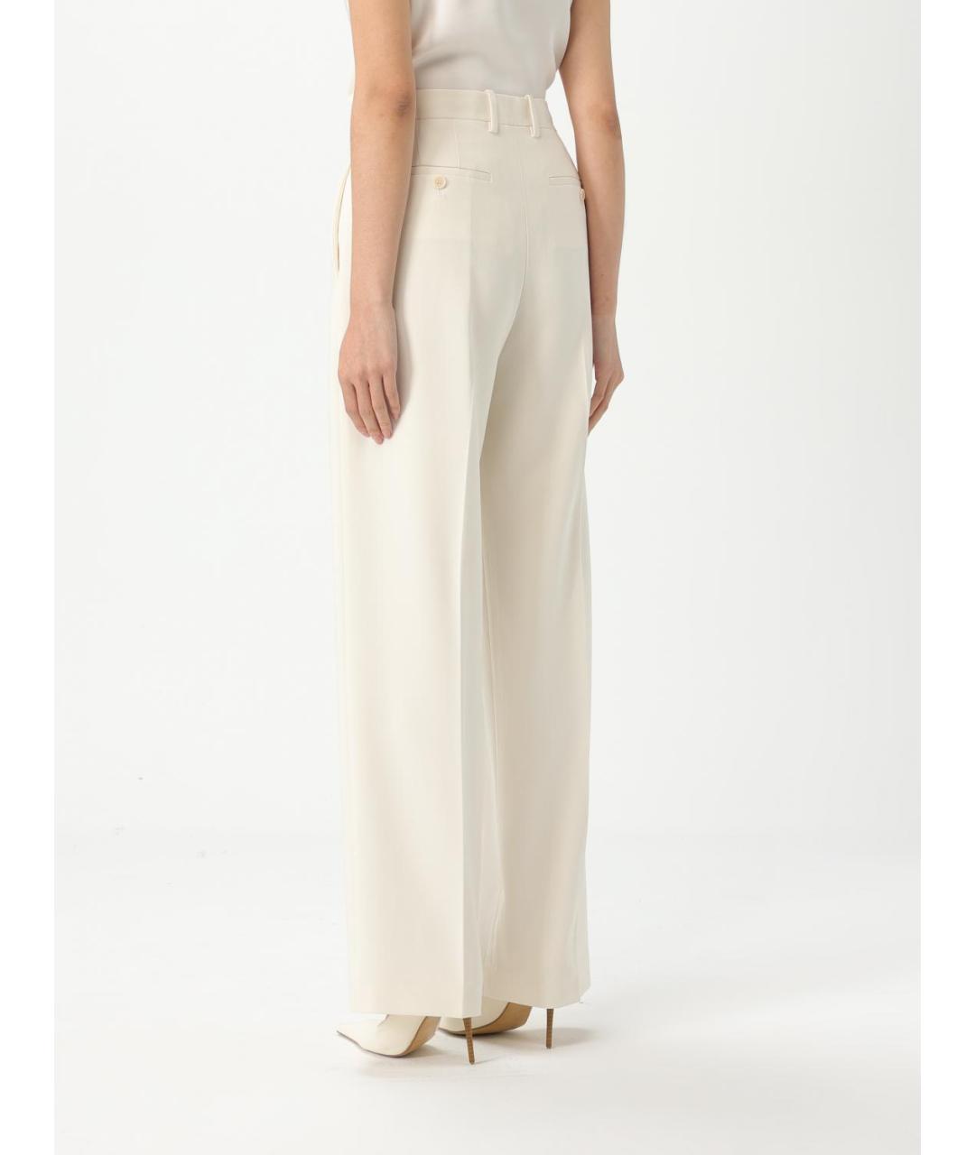 THEORY Бежевые ацетатные прямые брюки, фото 3
