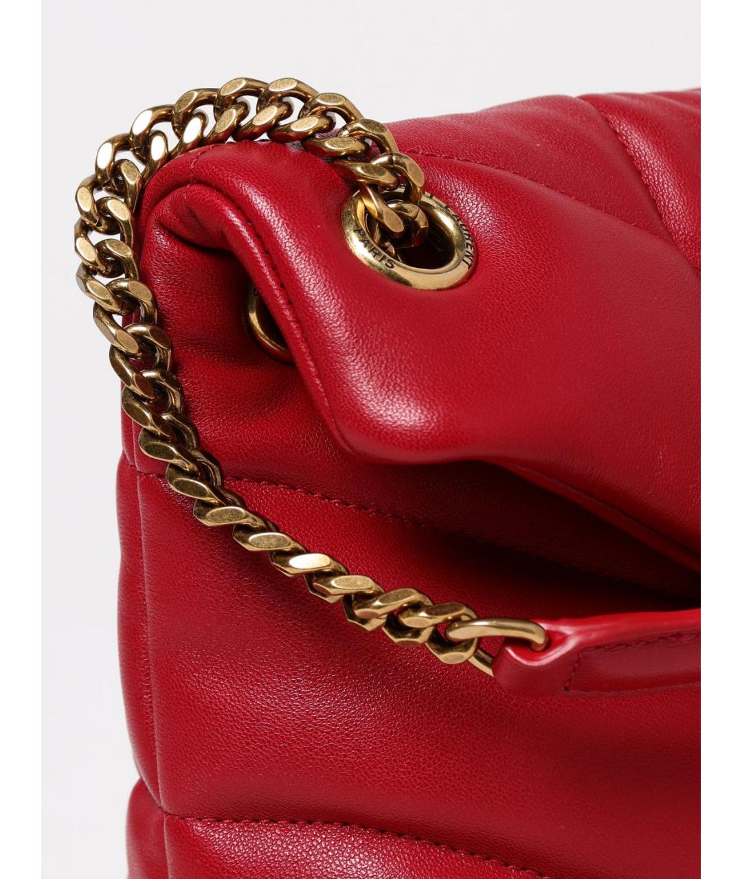 SAINT LAURENT Красная кожаная сумка через плечо, фото 4