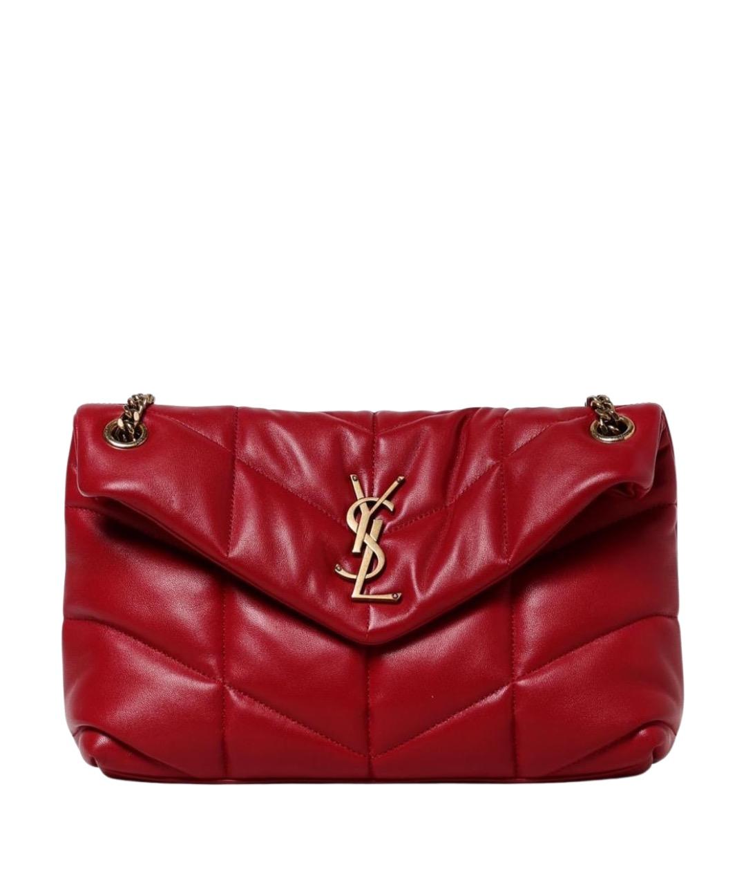 SAINT LAURENT Красная кожаная сумка через плечо, фото 1