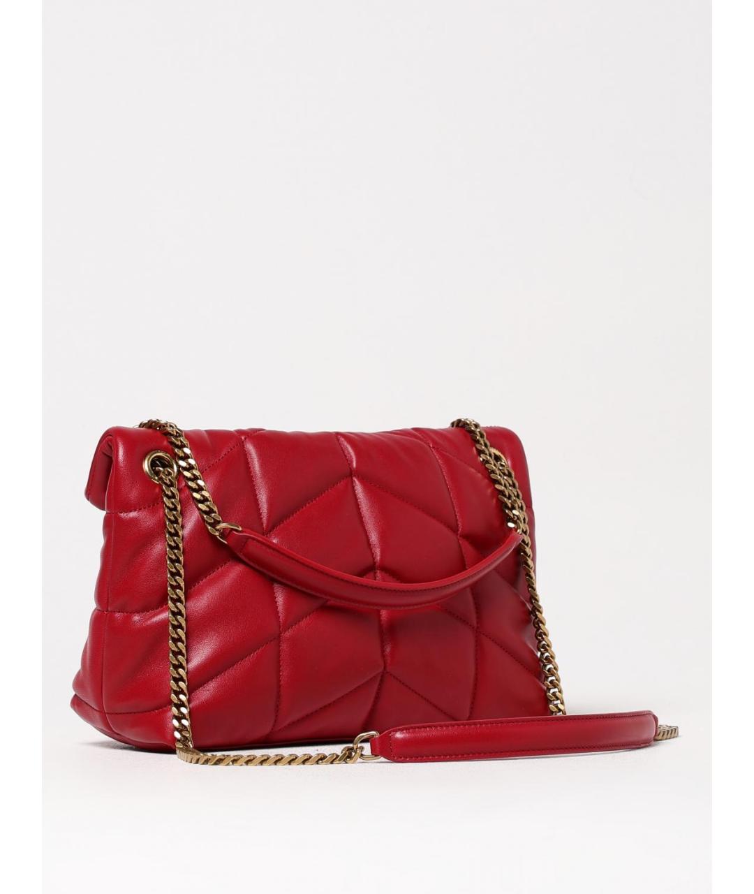 SAINT LAURENT Красная кожаная сумка через плечо, фото 3