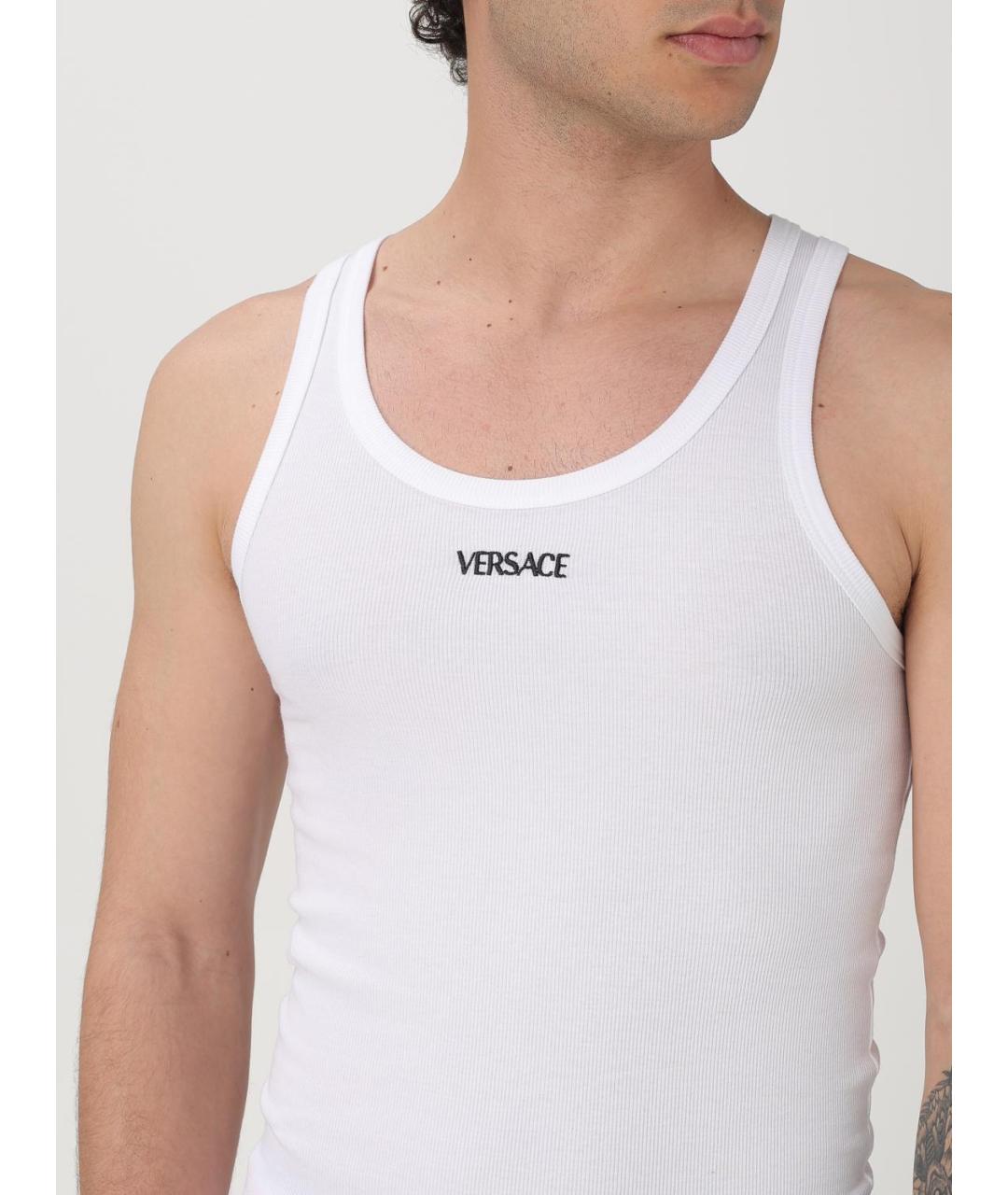 VERSACE Белая хлопковая майка, фото 5