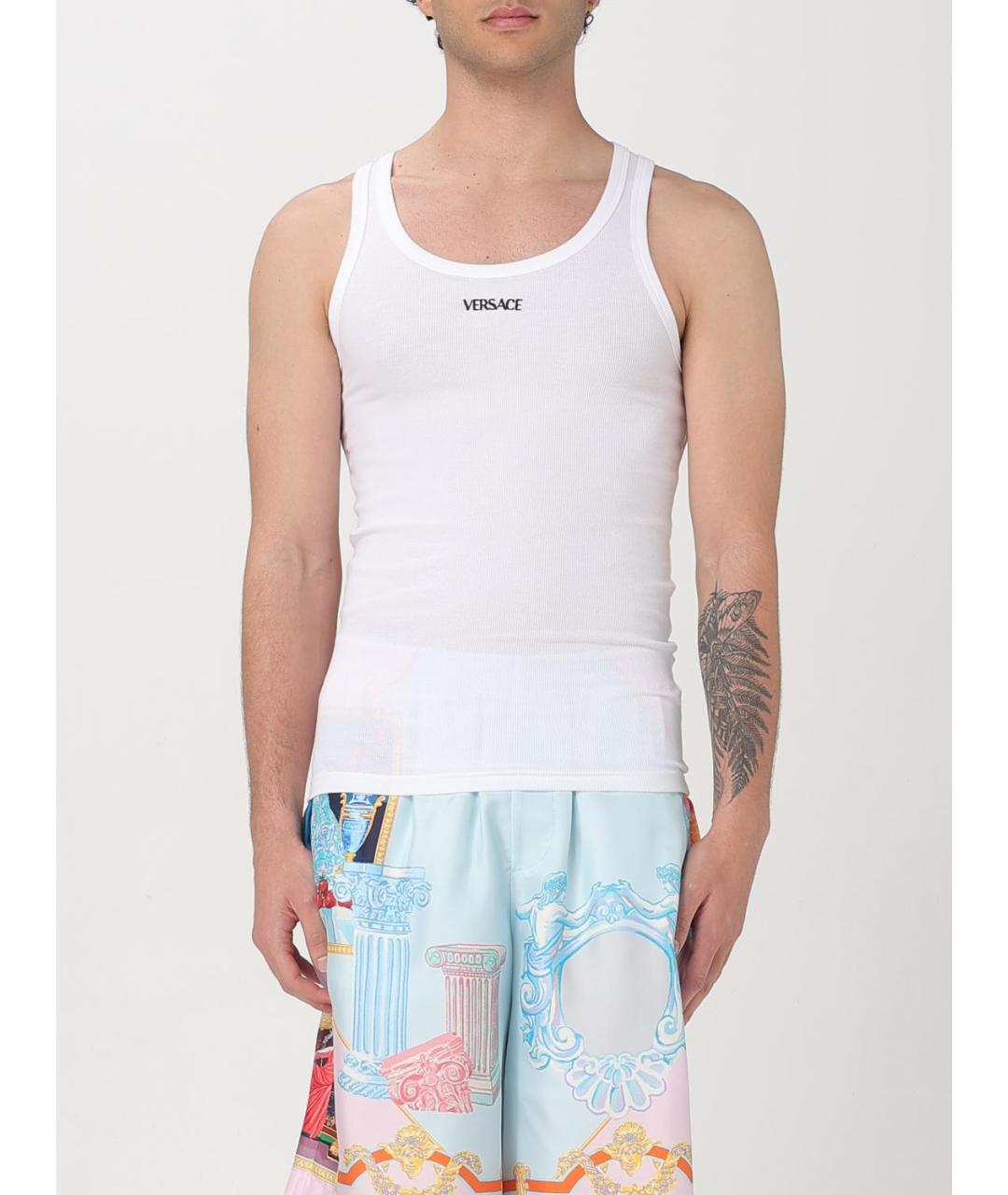 VERSACE Белая хлопковая майка, фото 6