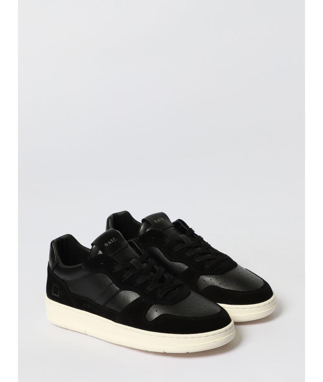 D.A.T.E. Черные кожаные низкие кроссовки / кеды, фото 2