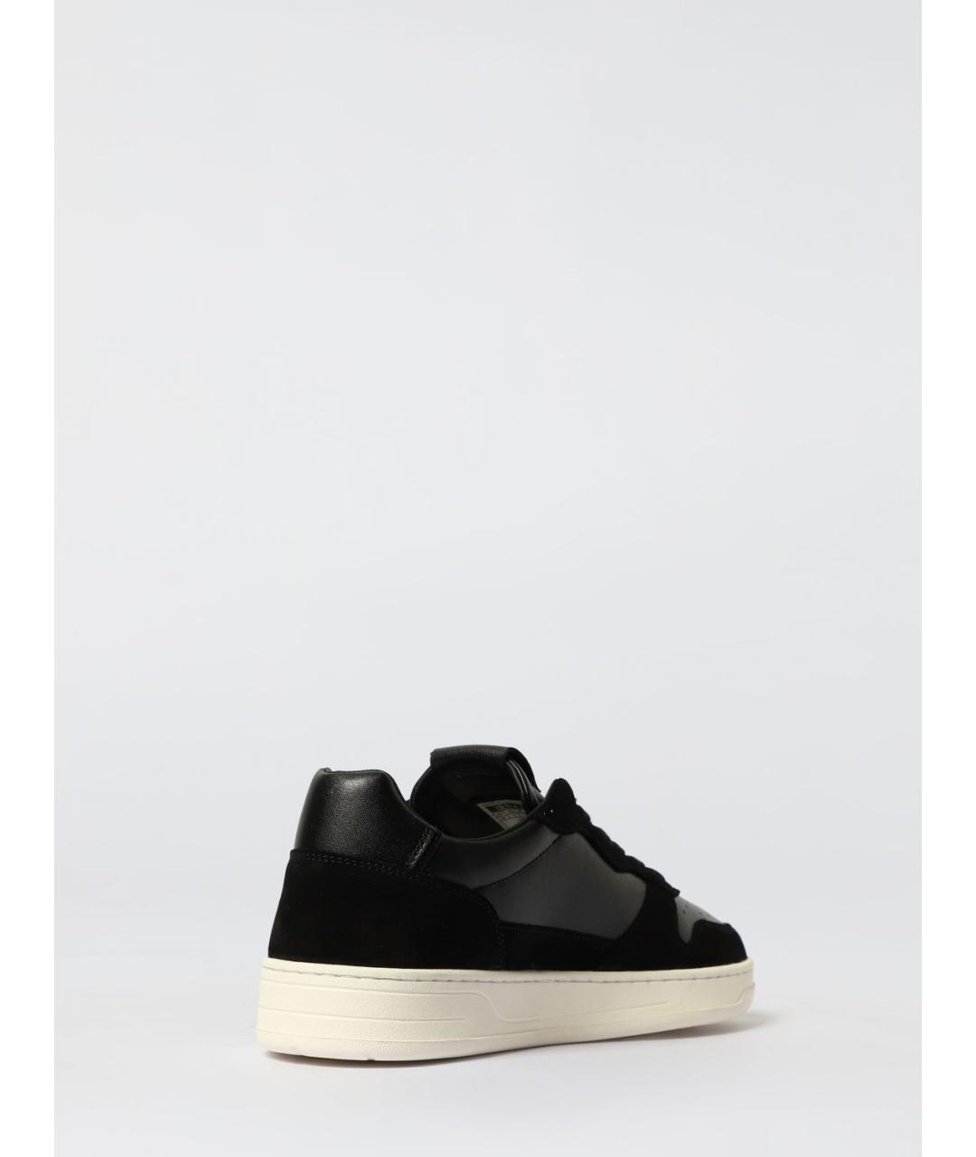 D.A.T.E. Черные кожаные низкие кроссовки / кеды, фото 3