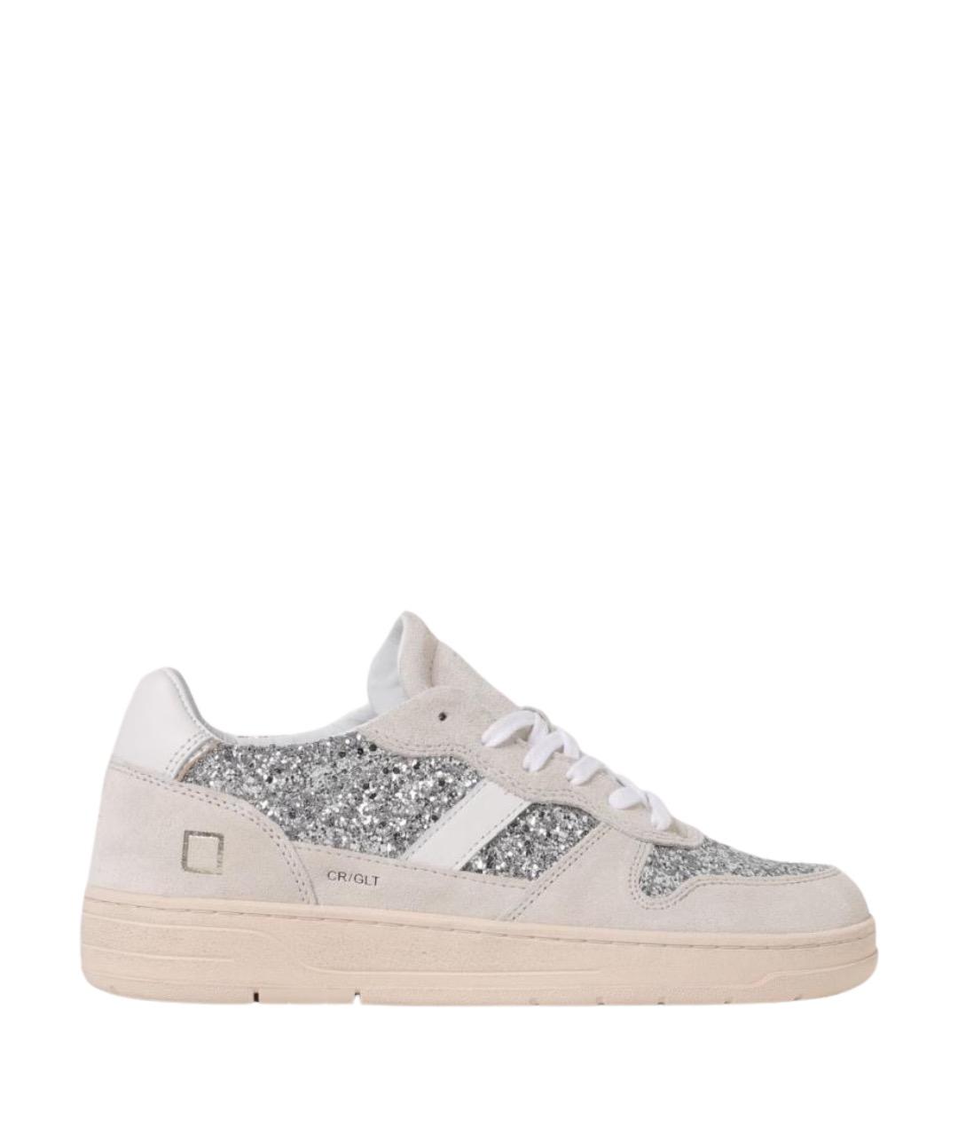 D.A.T.E. Серебряные кожаные кроссовки, фото 1