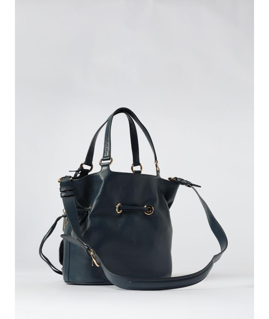 LANCEL Темно-синяя кожаная сумка тоут, фото 2