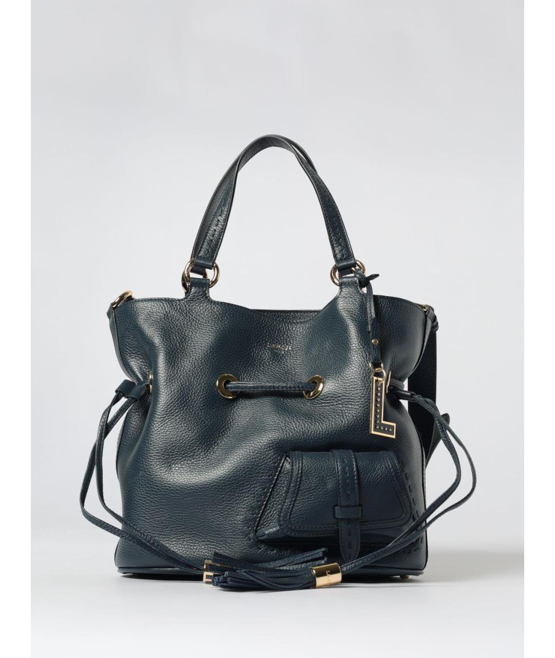 LANCEL Темно-синяя кожаная сумка тоут, фото 4