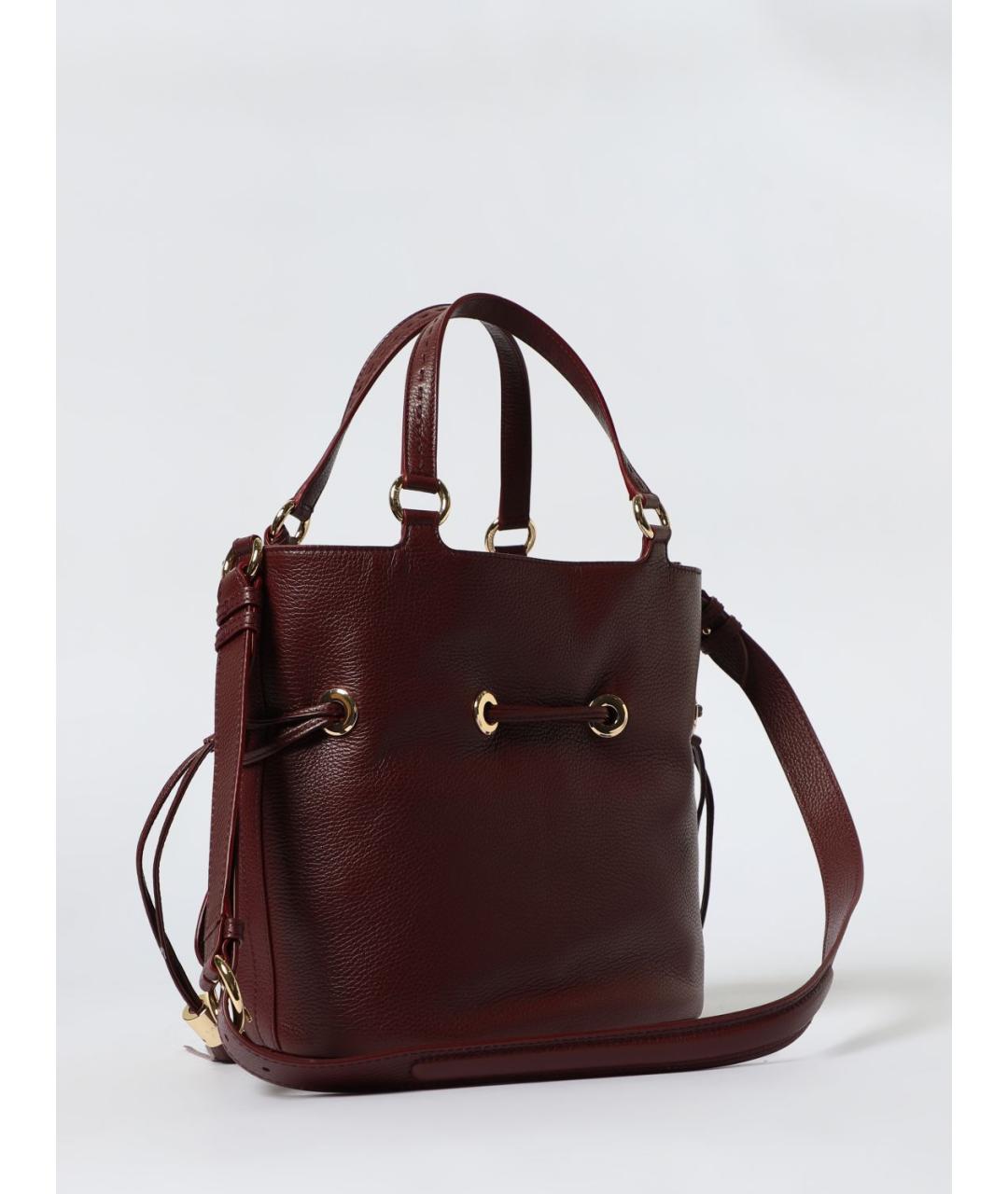 LANCEL Бордовая кожаная сумка тоут, фото 2