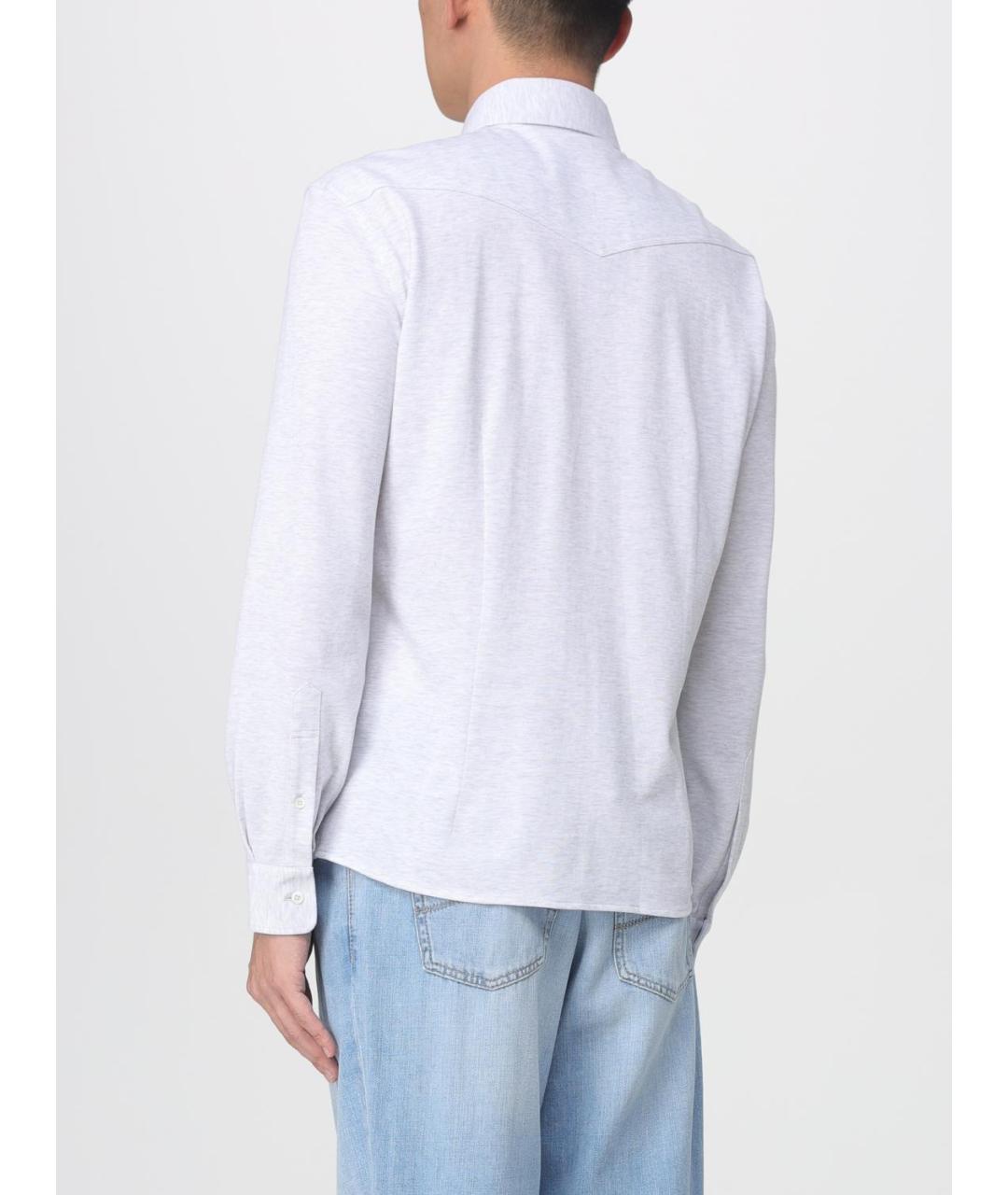 BRUNELLO CUCINELLI Серая кэжуал рубашка, фото 3