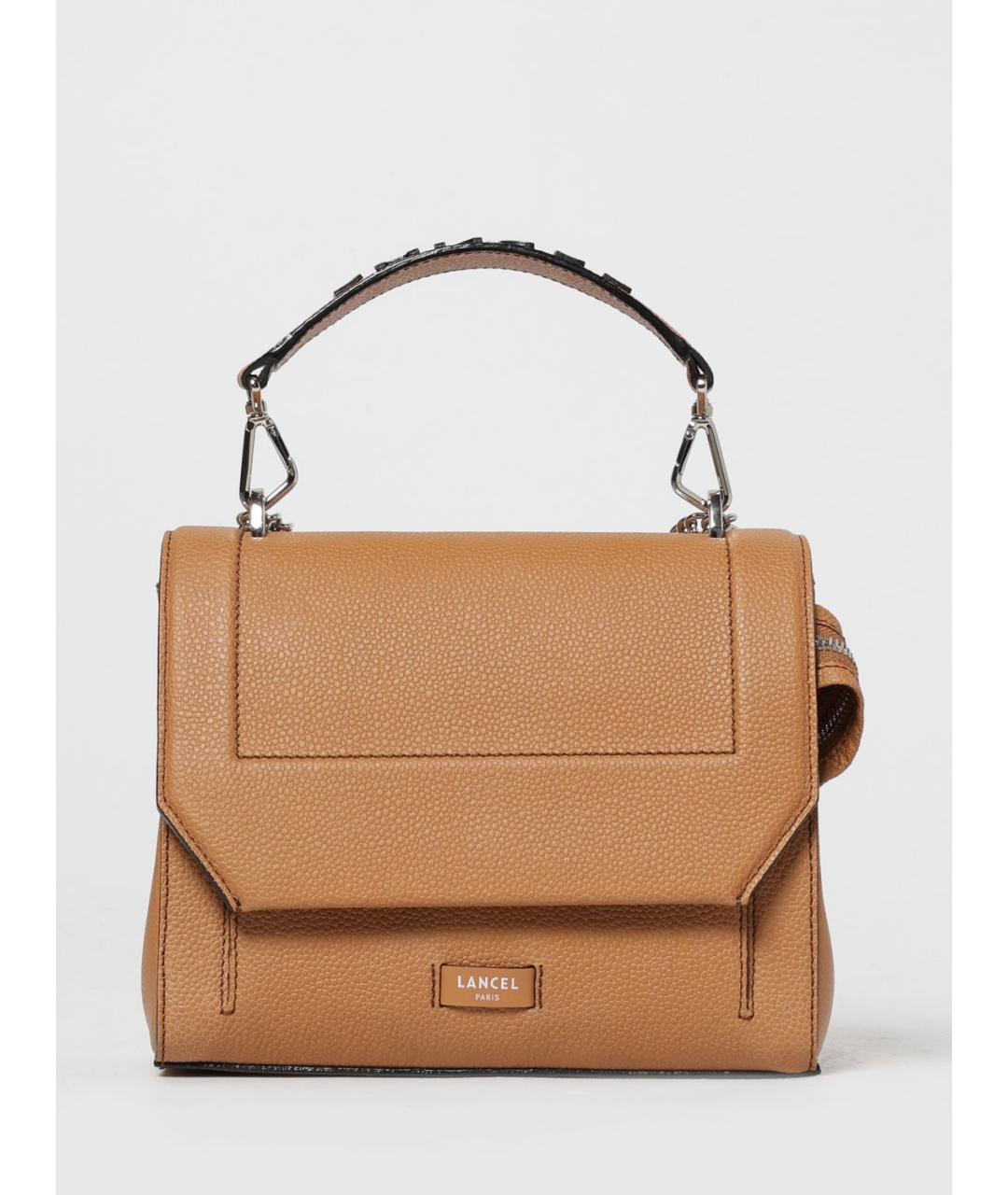 LANCEL Коричневая кожаная сумка через плечо, фото 4