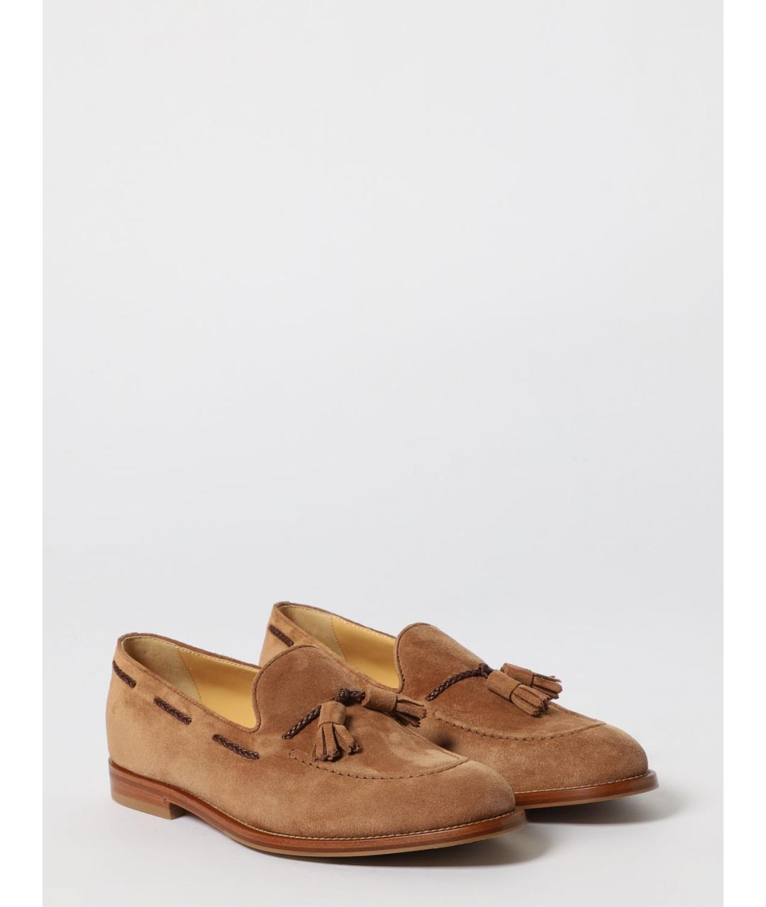 BRUNELLO CUCINELLI Коричневые кожаные лоферы, фото 2