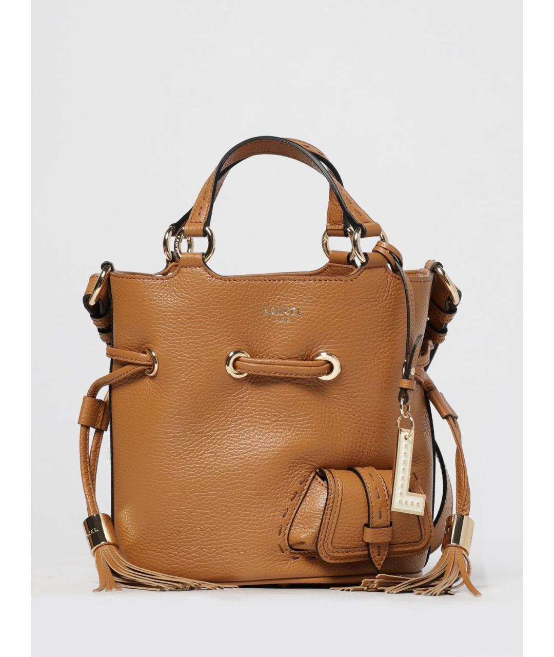 LANCEL Коричневая кожаная сумка тоут, фото 4