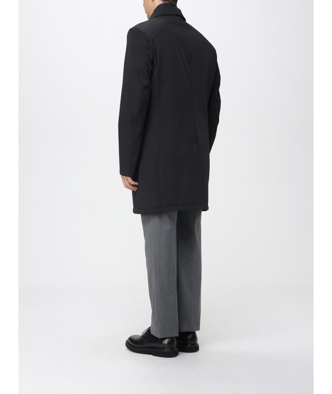 FAY Черное синтетическое пальто, фото 2