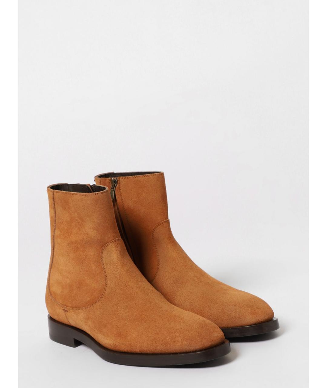 BRUNELLO CUCINELLI Бежевые замшевые низкие ботинки, фото 2