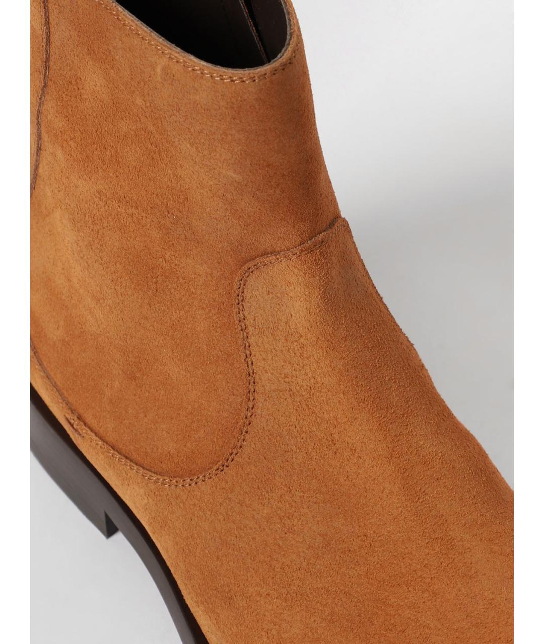 BRUNELLO CUCINELLI Бежевые замшевые низкие ботинки, фото 4