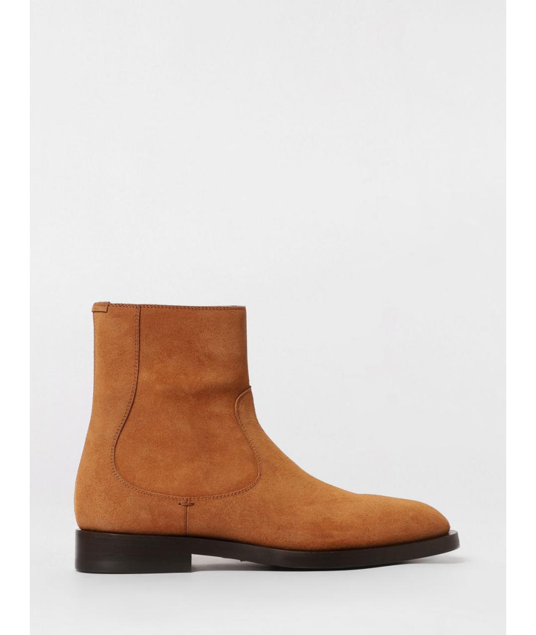 BRUNELLO CUCINELLI Бежевые замшевые низкие ботинки, фото 5