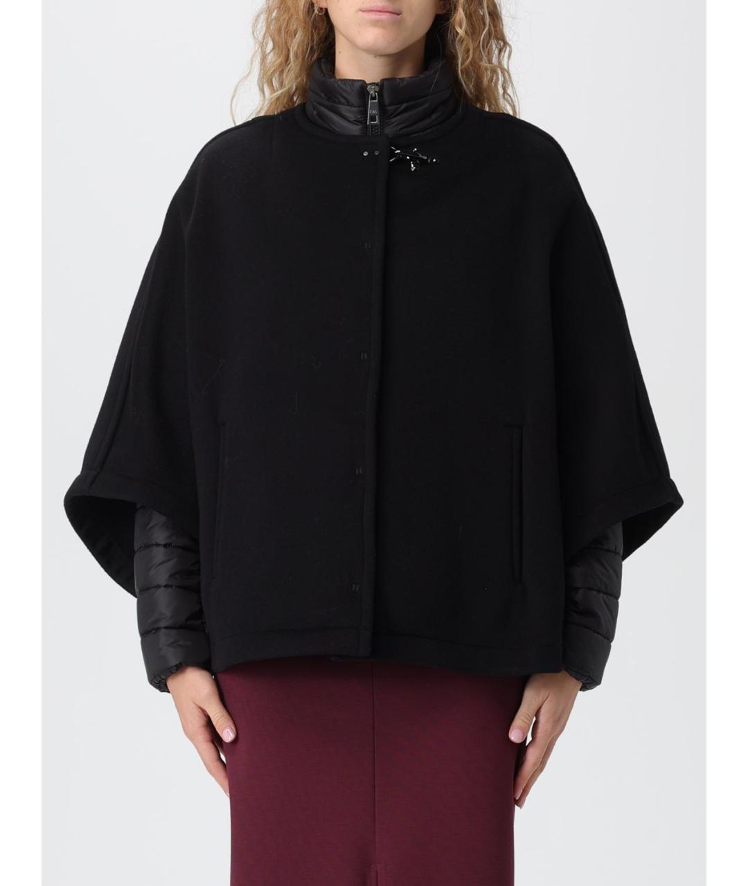 FAY Черное шерстяное пальто, фото 2