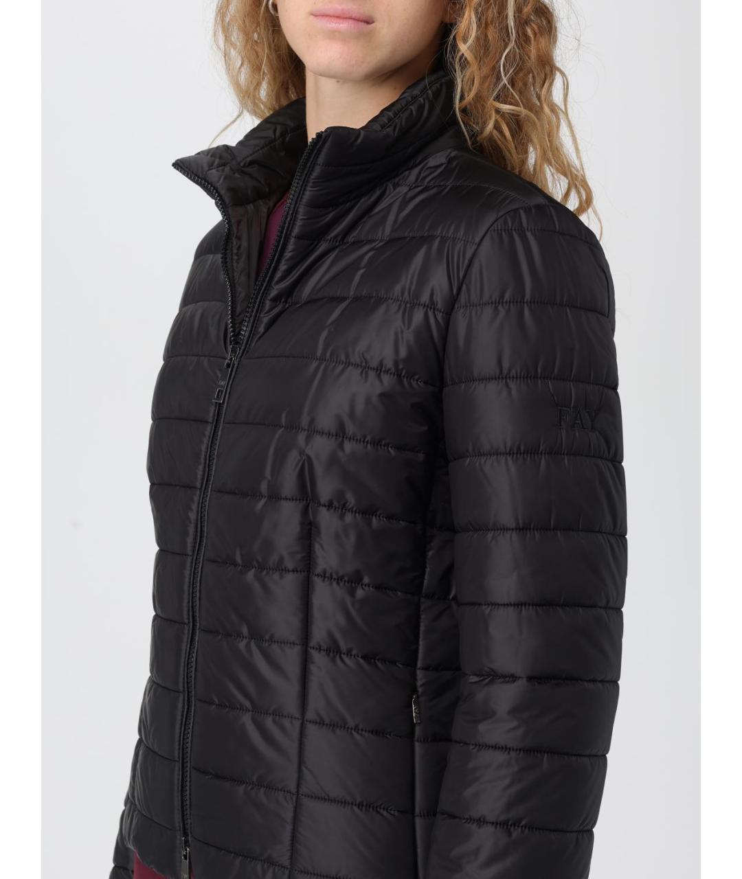 FAY Черное шерстяное пальто, фото 5