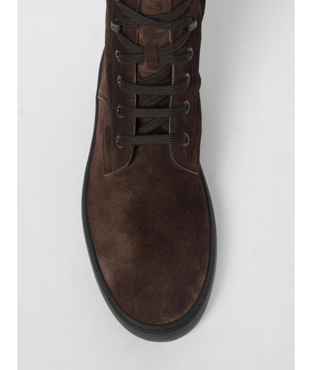 TOD'S Коричневые замшевые ботинки, фото 4