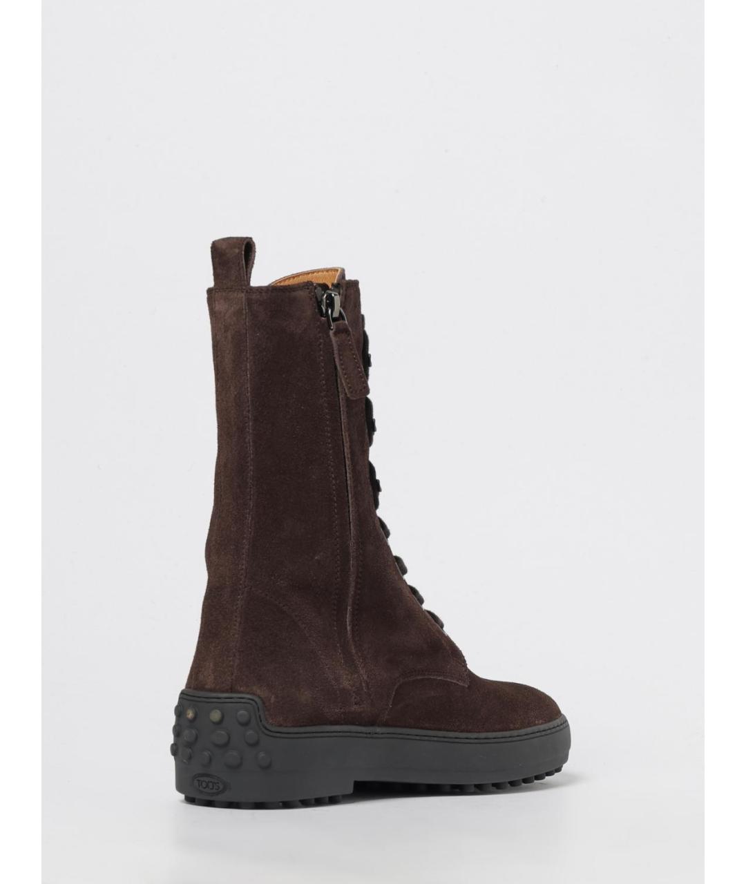 TOD'S Коричневые замшевые ботинки, фото 3