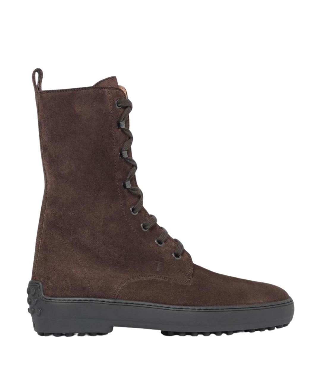 TOD'S Коричневые замшевые ботинки, фото 1