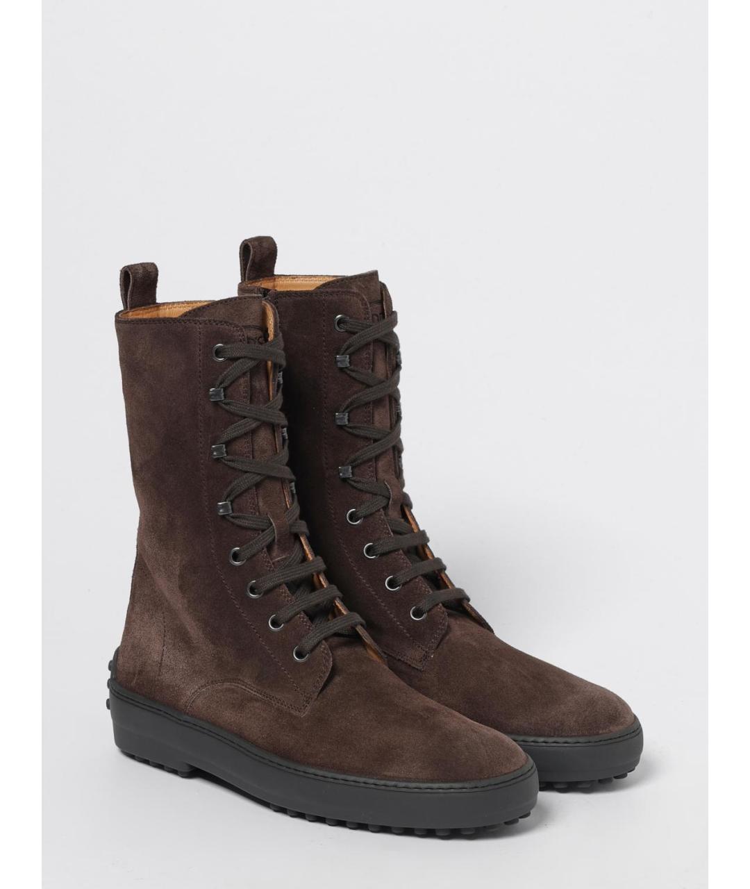 TOD'S Коричневые замшевые ботинки, фото 2