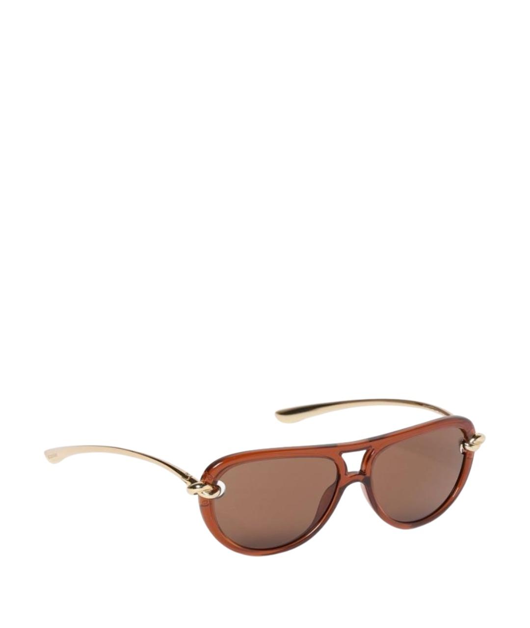 BOTTEGA VENETA Коричневые пластиковые солнцезащитные очки, фото 1