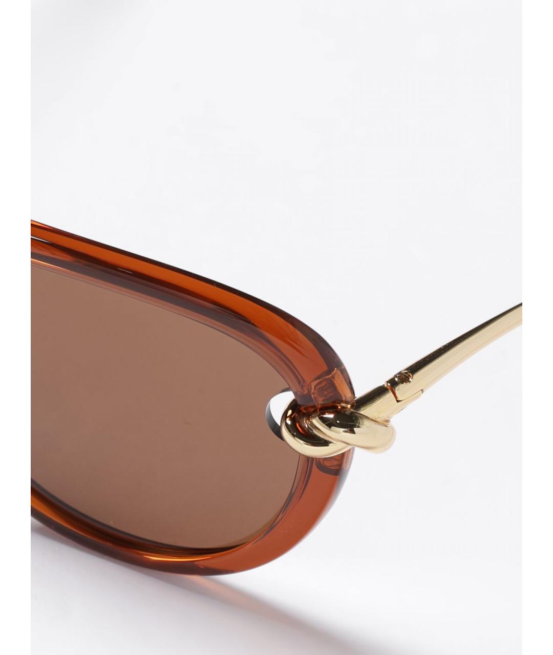 BOTTEGA VENETA Коричневые пластиковые солнцезащитные очки, фото 4