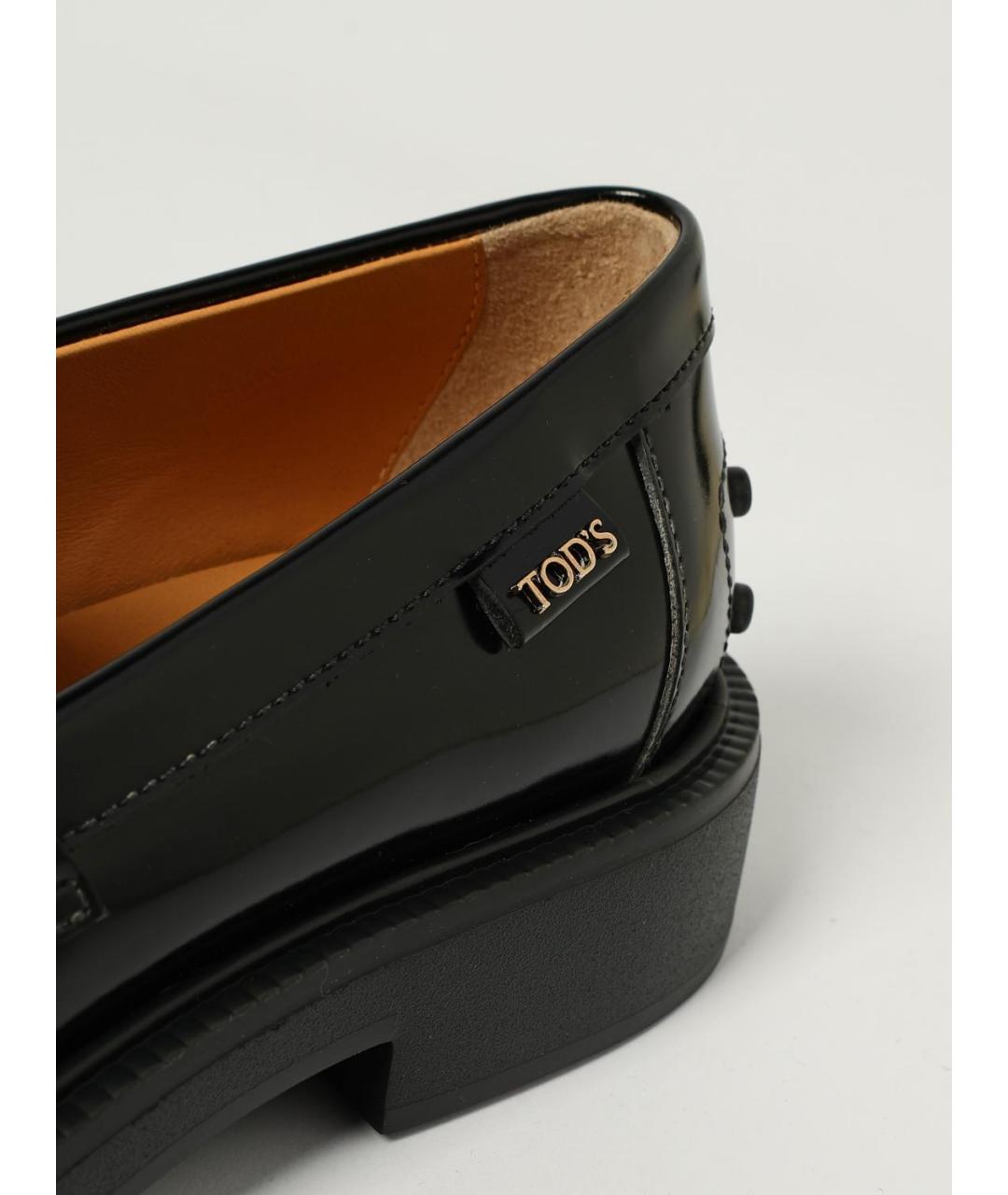 TOD'S Черные кожаные лоферы, фото 4