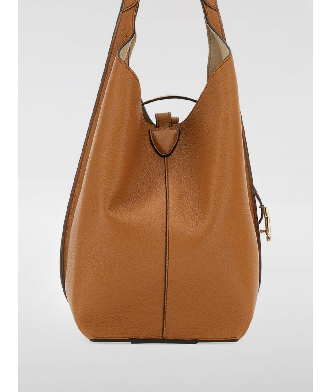 TOD'S Бежевая кожаная сумка тоут, фото 4