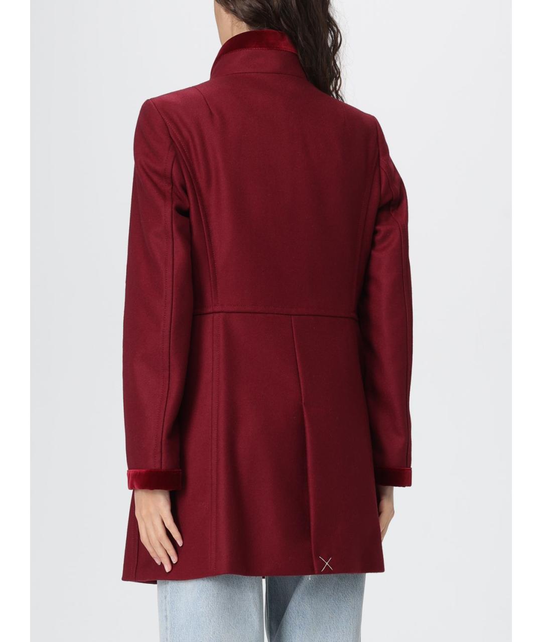 FAY Бордовое шерстяное пальто, фото 3