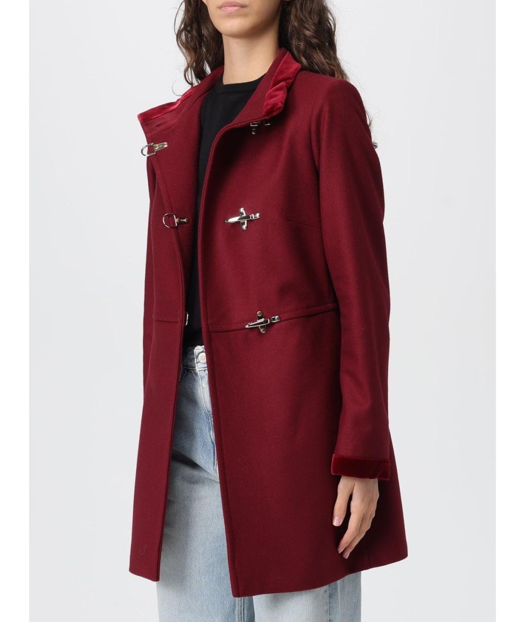 FAY Бордовое шерстяное пальто, фото 4