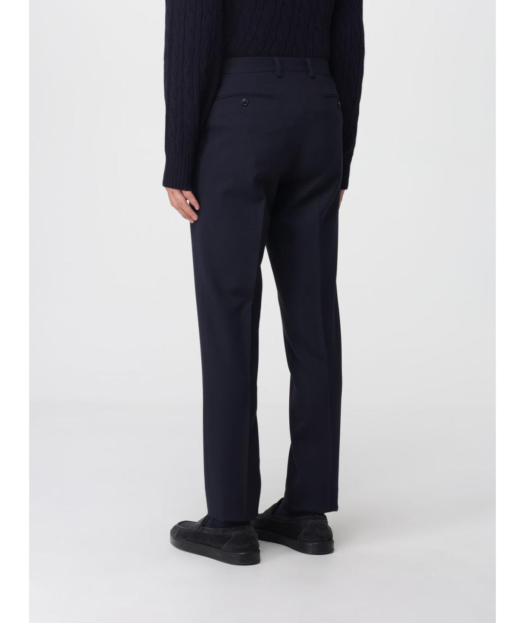 FAY Синие шерстяные повседневные брюки, фото 2