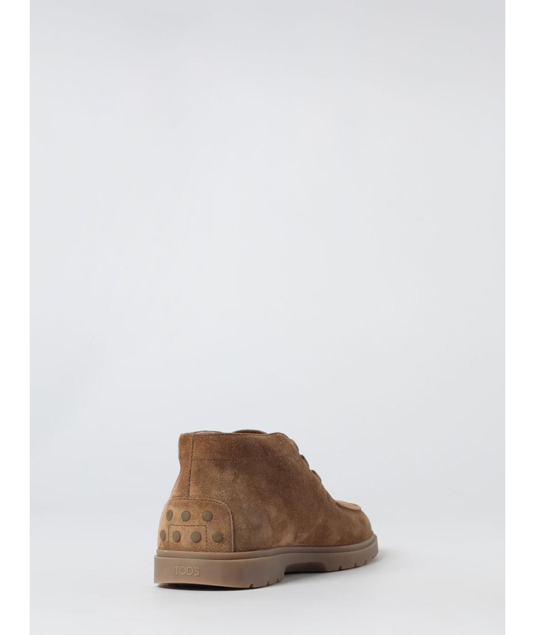 TOD'S Бежевые замшевые низкие ботинки, фото 3